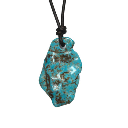 Türkis Edelstein Kette mit Lederband