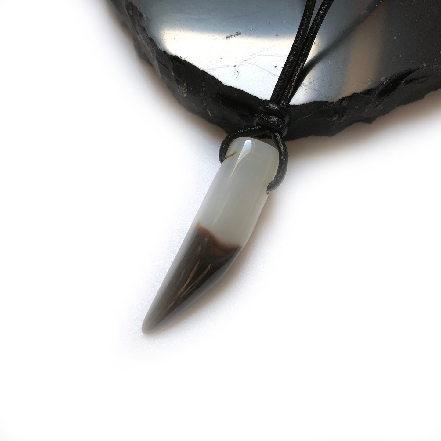 Achat Edelstein Kette mit Lederband