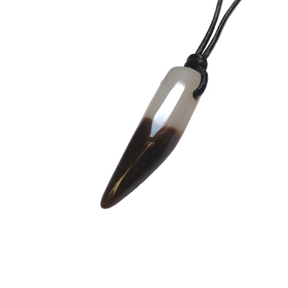 Achat Edelstein Kette mit Lederband