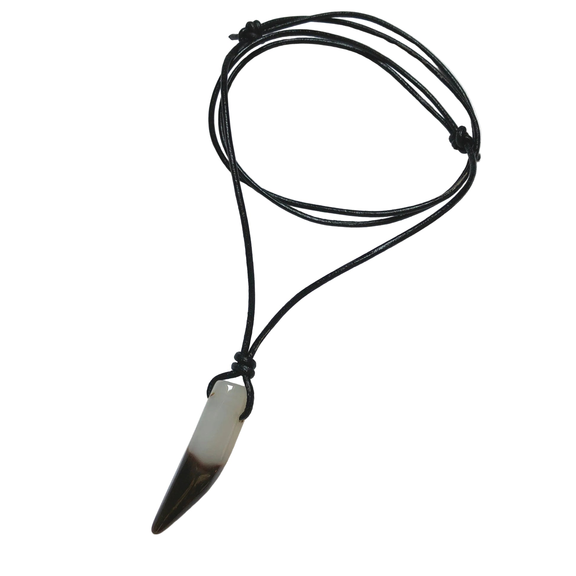Achat Edelstein Kette mit Lederband
