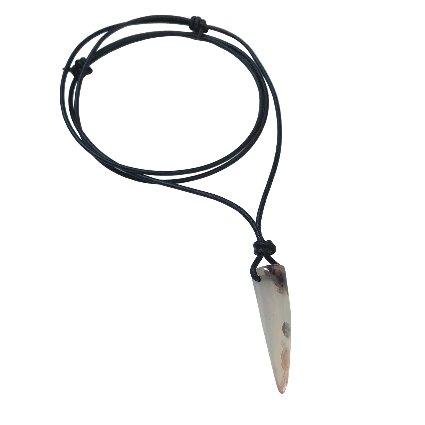 Achat Edelstein Kette mit Lederband