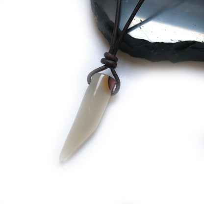 Achat Edelstein Kette mit Lederband