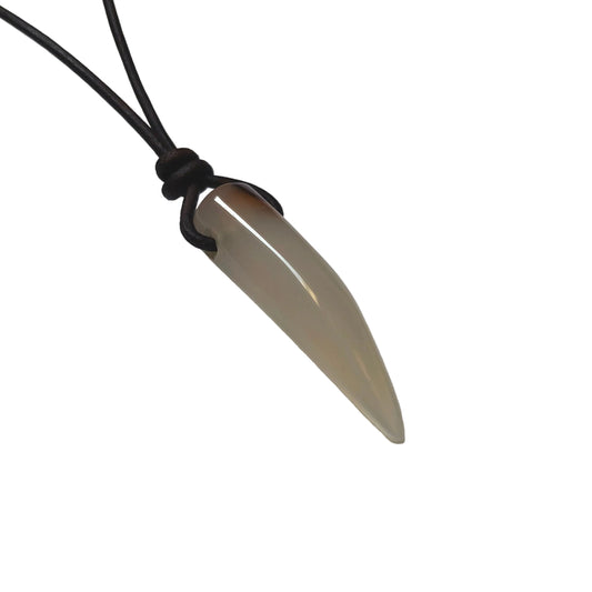 Achat Edelstein Kette mit Lederband