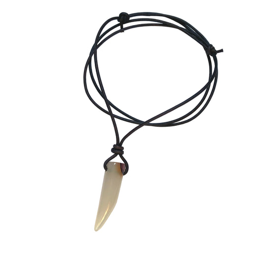 Achat Edelstein Kette mit Lederband