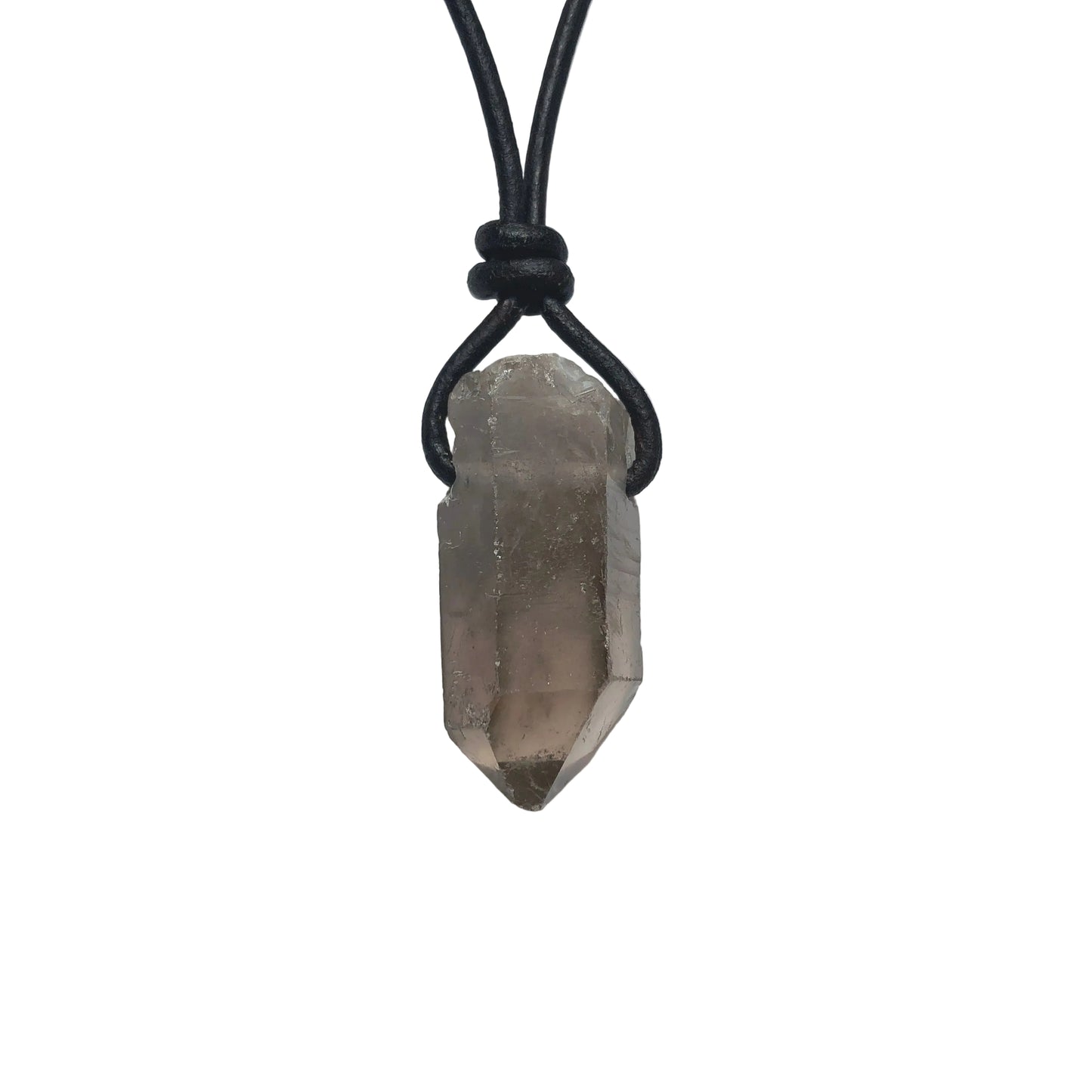 Rauchquarz Kristall Spitze Edelstein Kette mit Lederband
