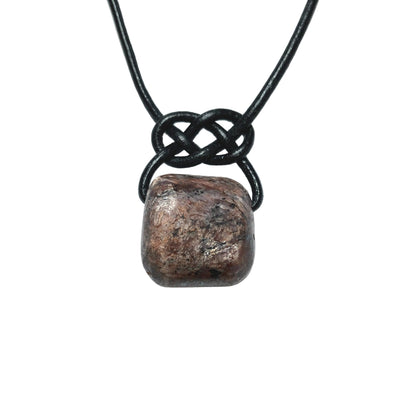 Rubin Edelstein Kette mit Lederband
