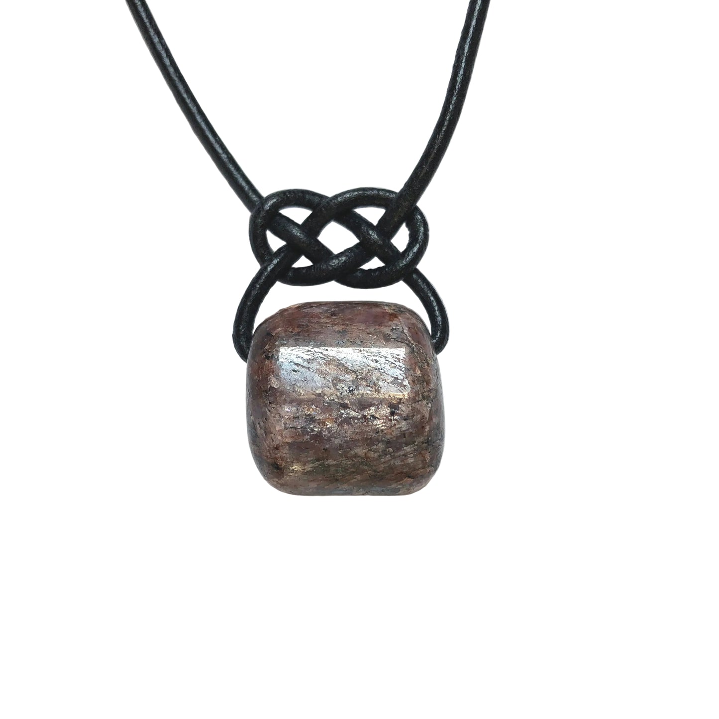 Rubin Edelstein Kette mit Lederband