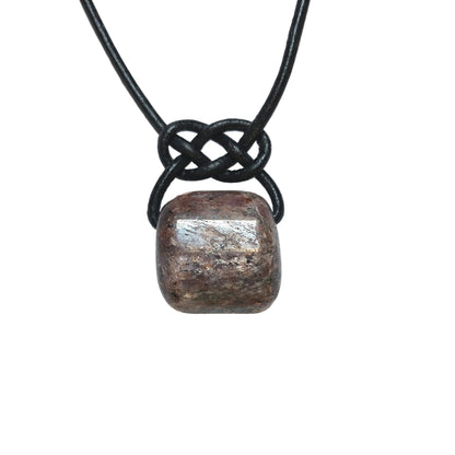 Rubin Edelstein Kette mit Lederband