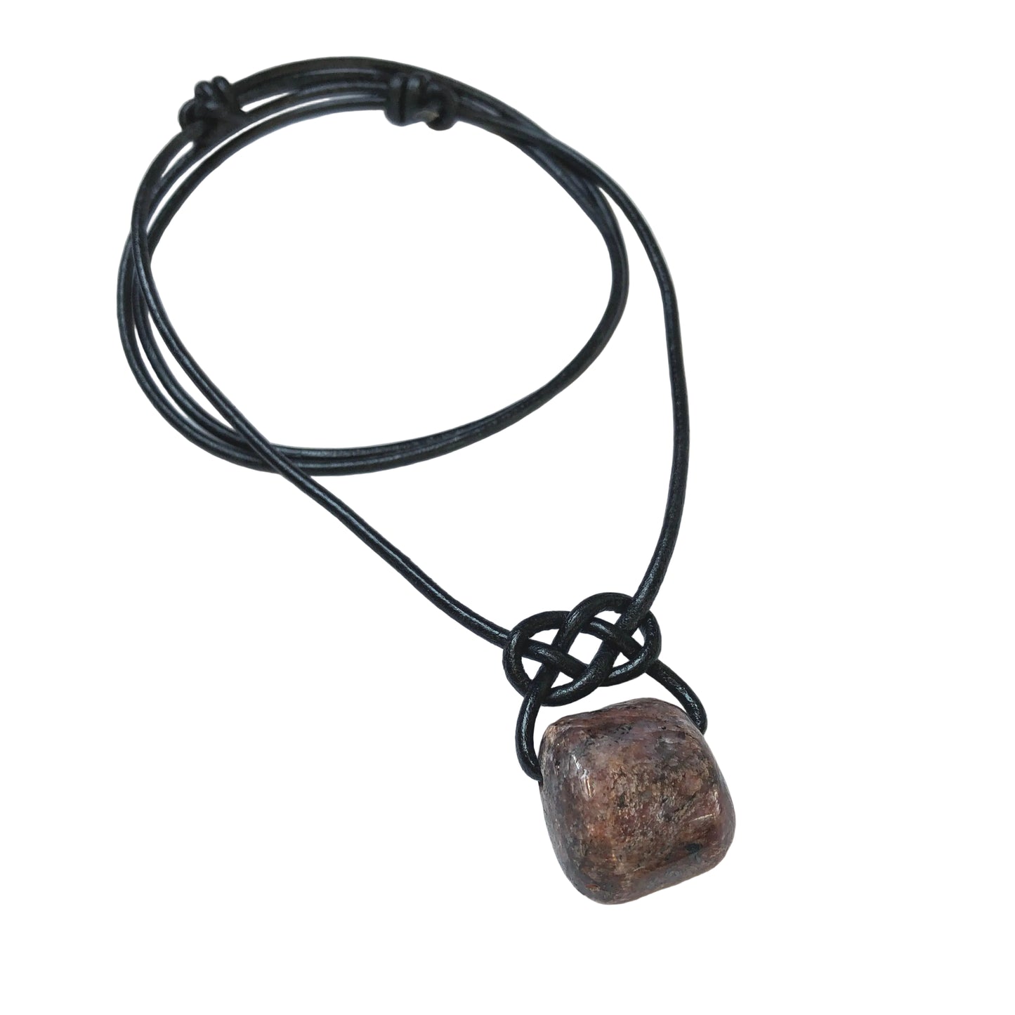 Rubin Edelstein Kette mit Lederband