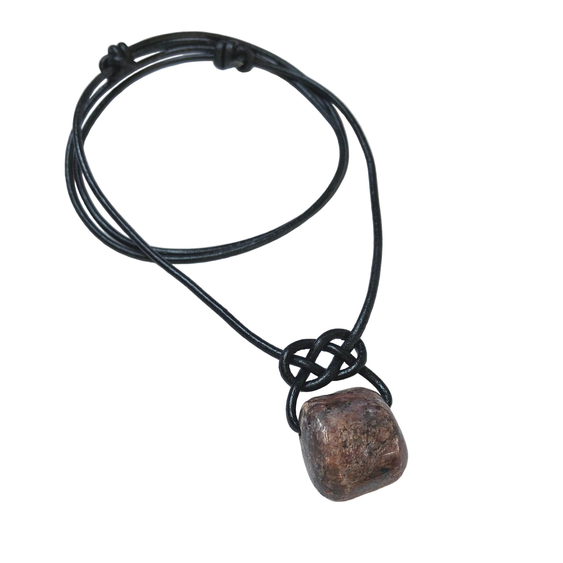 Rubin Edelstein Kette mit Lederband