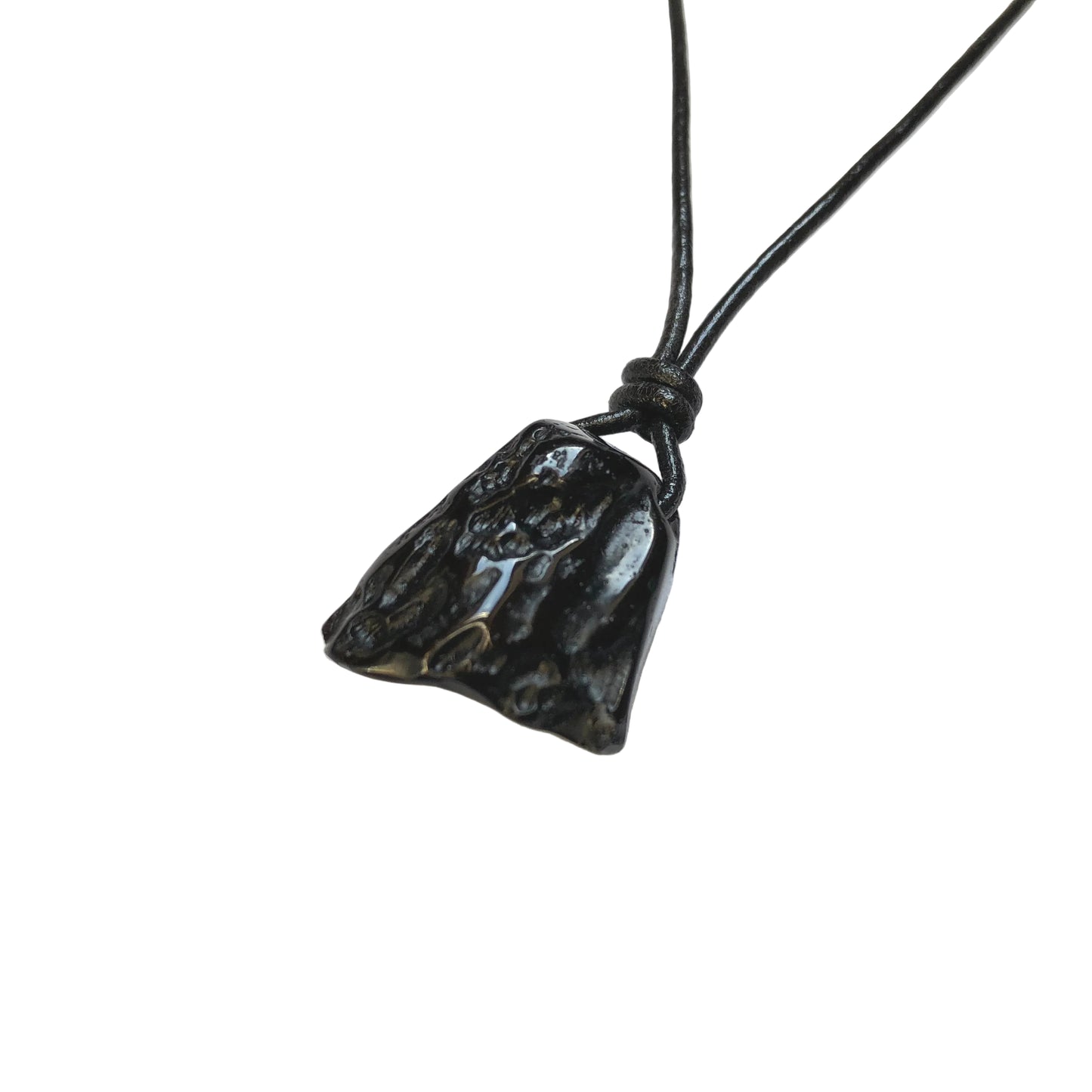 Tektit Edelstein Kette mit Lederband