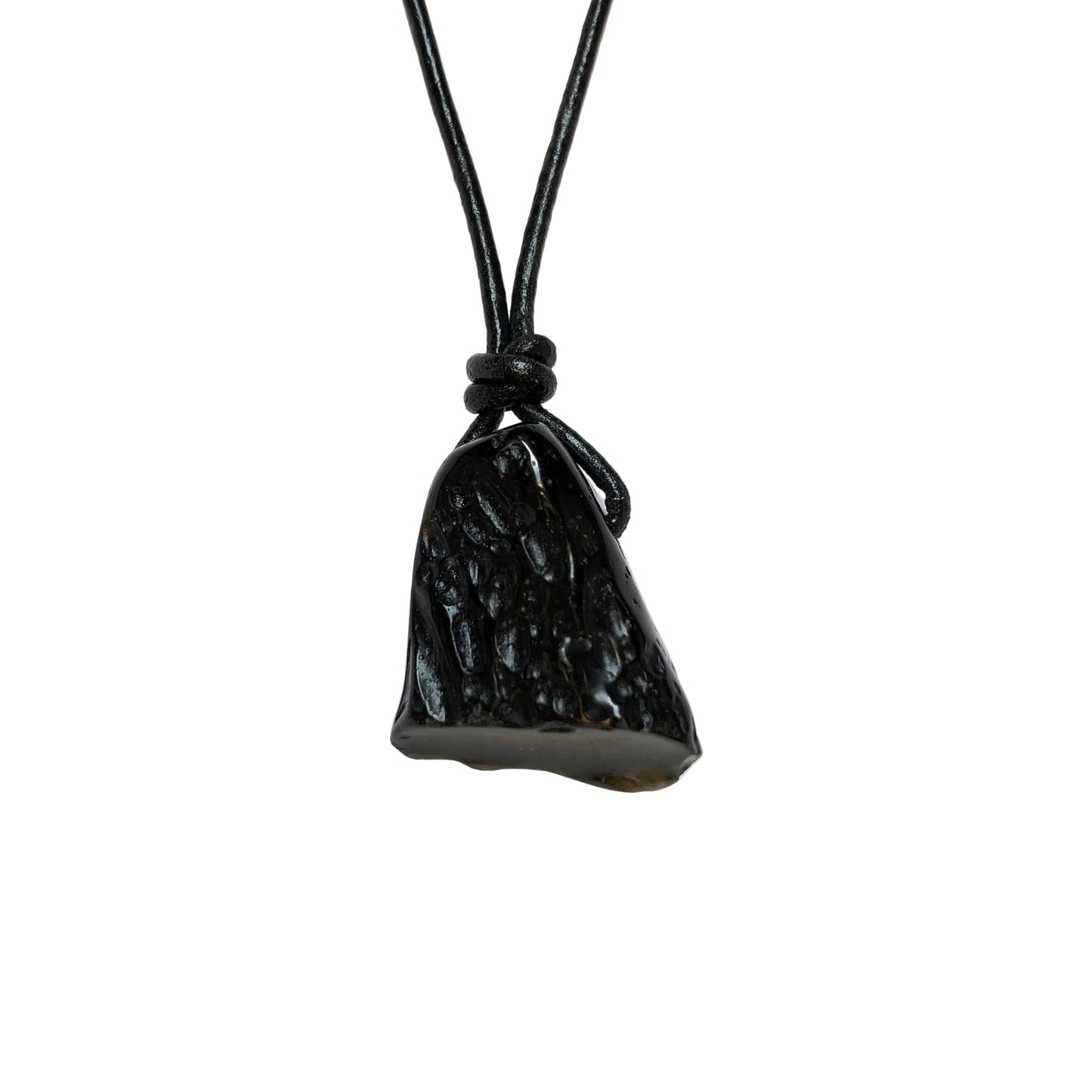 Tektit Edelstein Kette mit Lederband