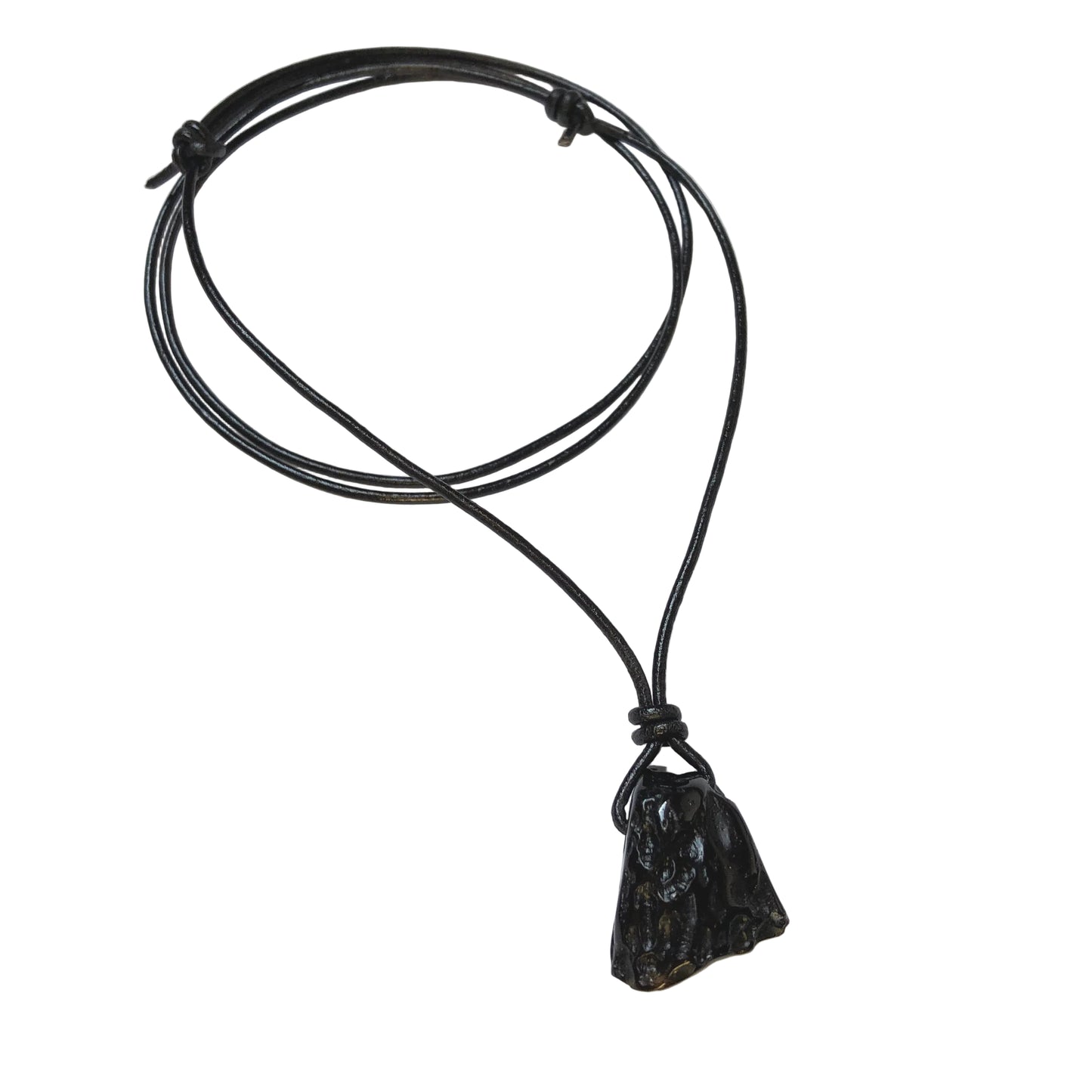 Tektit Edelstein Kette mit Lederband