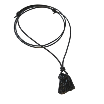 Tektit Edelstein Kette mit Lederband