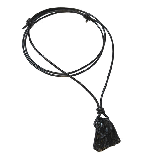 Tektit Edelstein Kette mit Lederband
