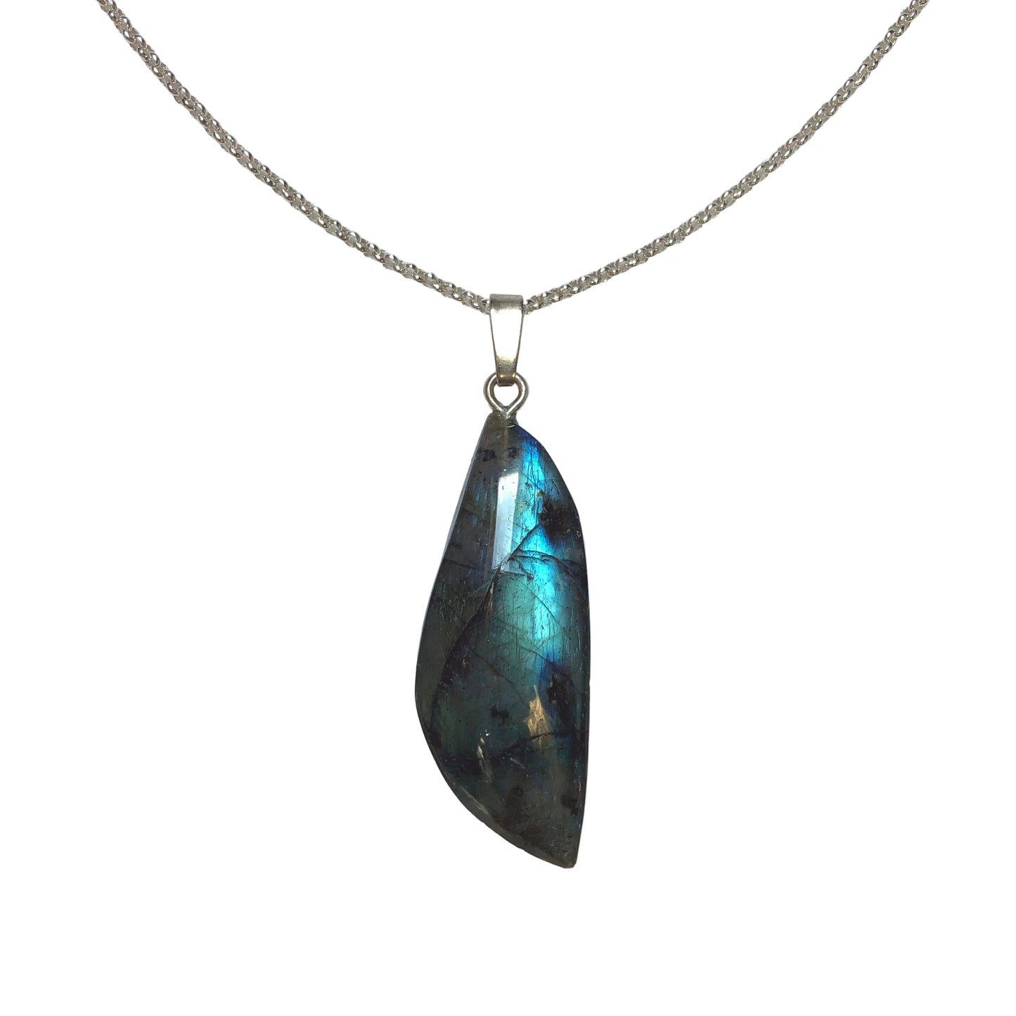 Labradorit Anhänger 925 Silber Edelstein Kette