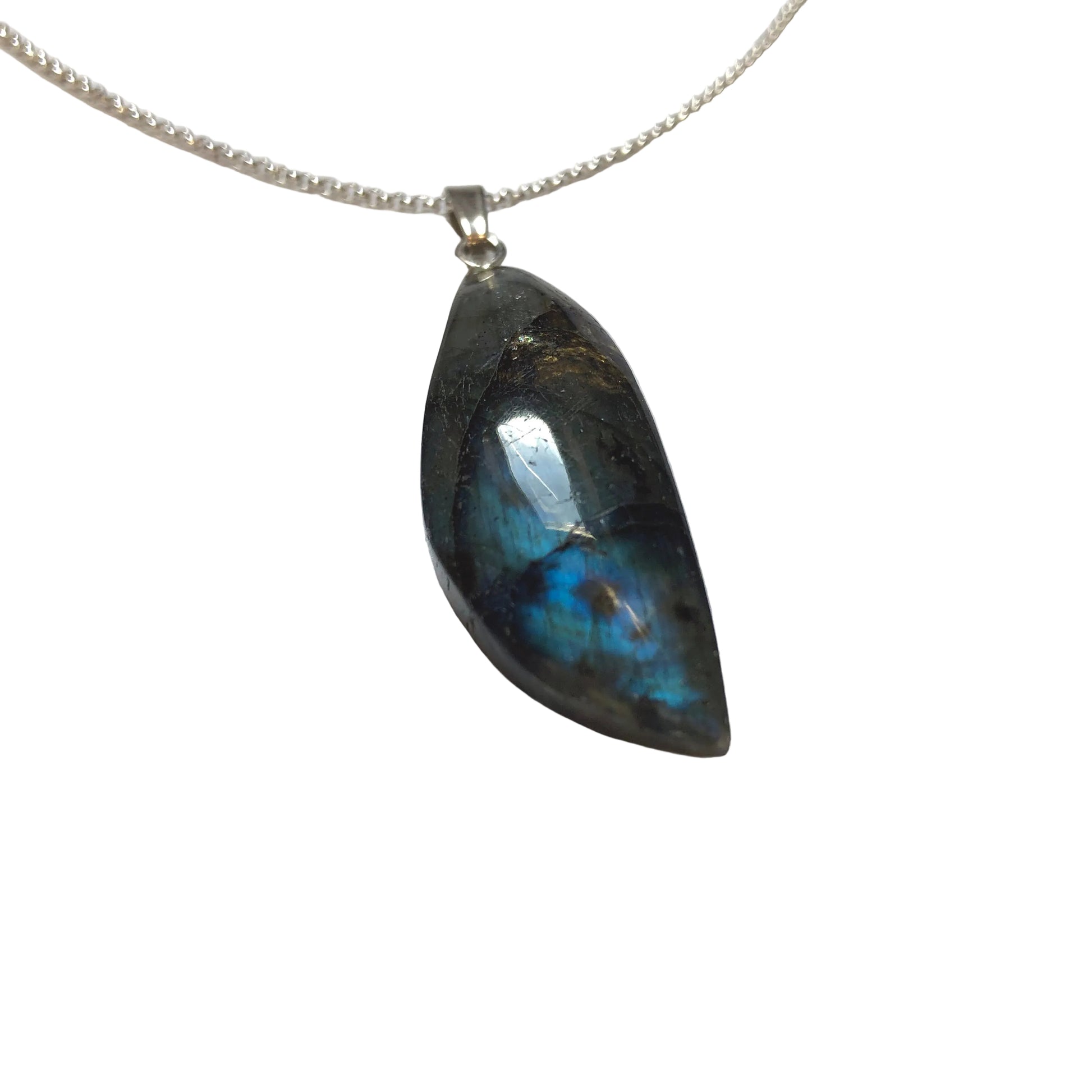 Labradorit Anhänger 925 Silber Edelstein Kette