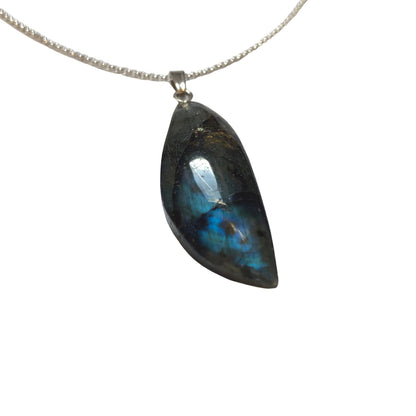 Labradorit Anhänger 925 Silber Edelstein Kette