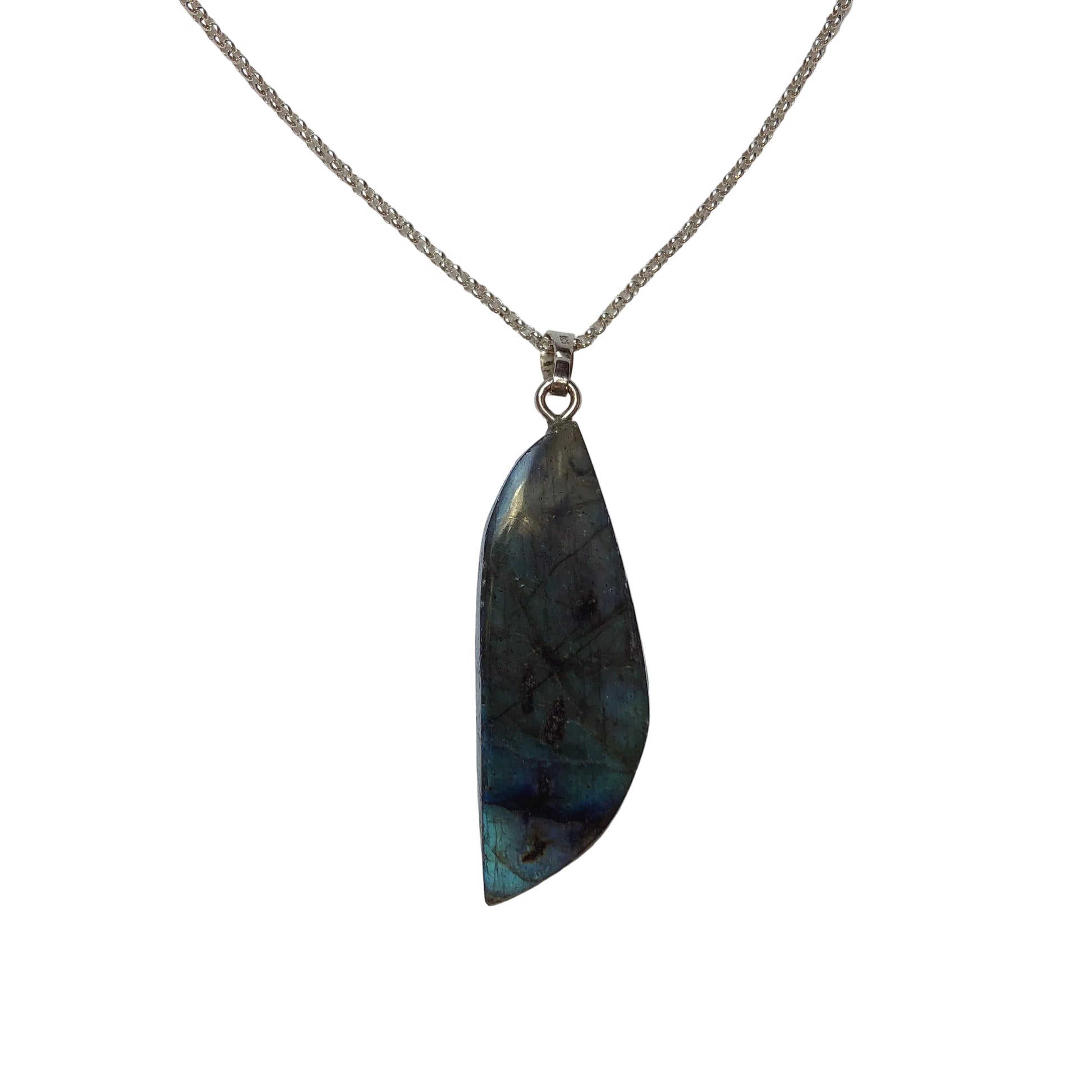 Labradorit Anhänger 925 Silber Edelstein Kette