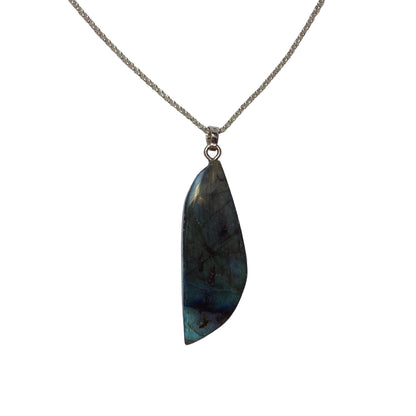 Labradorit Anhänger 925 Silber Edelstein Kette
