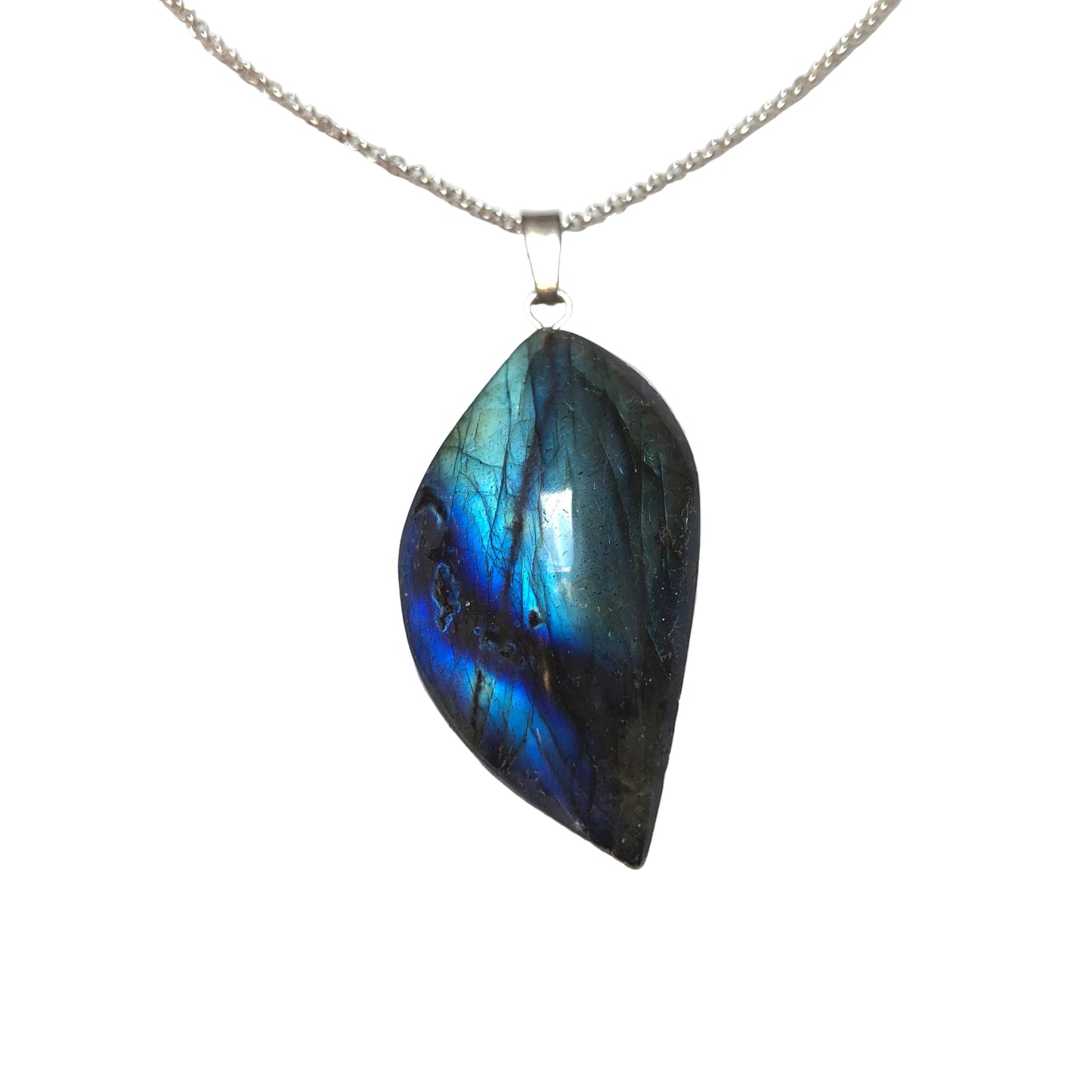 Labradorit Anhänger 925 Silber Edelstein Kette