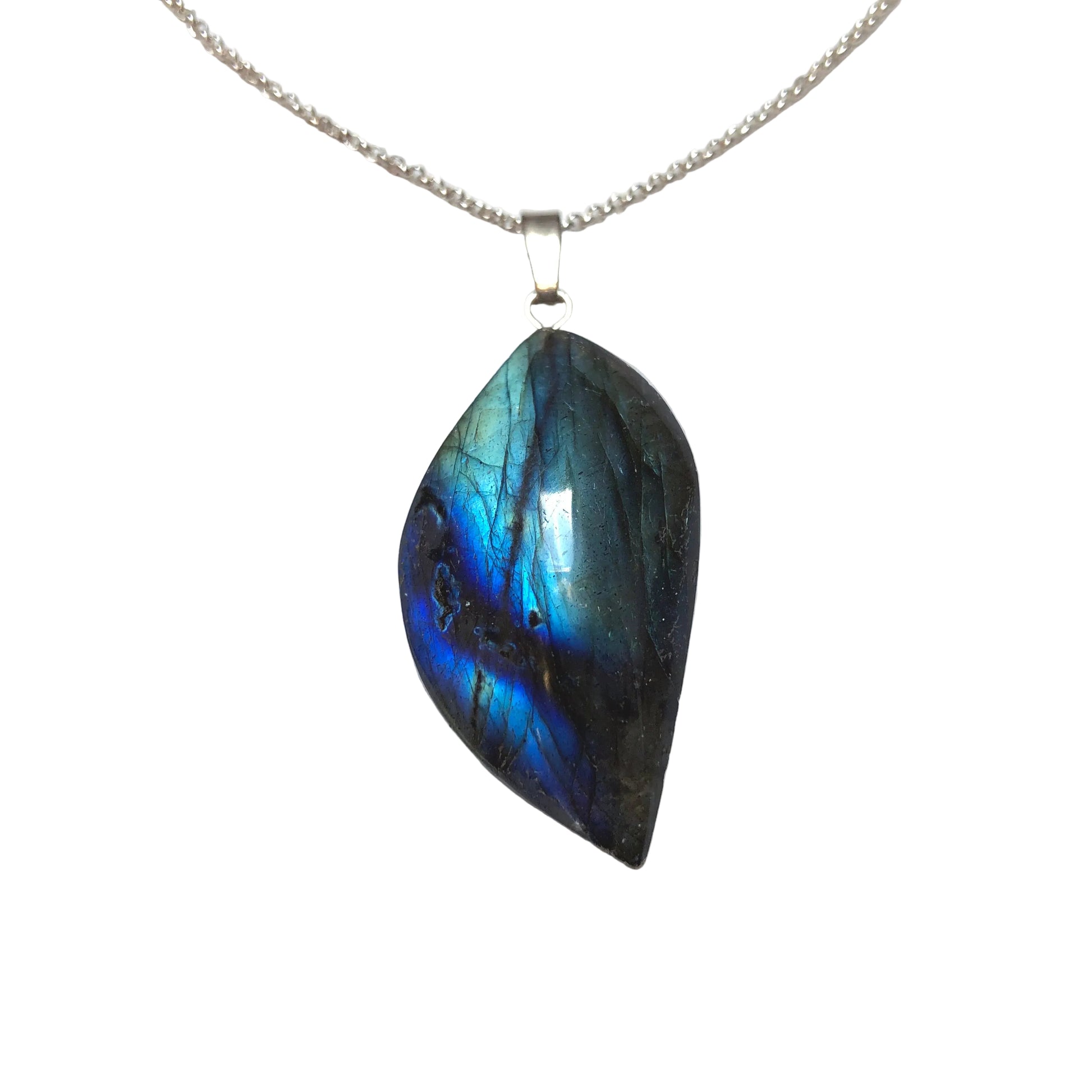 Labradorit Anhänger 925 Silber Edelstein Kette