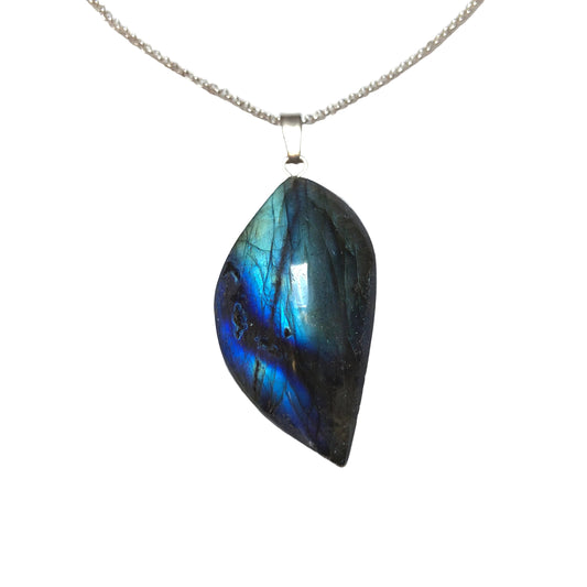 Labradorit Anhänger 925 Silber Edelstein Kette