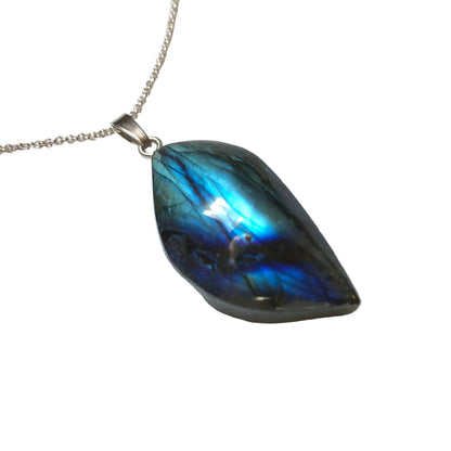 Labradorit Anhänger 925 Silber Edelstein Kette