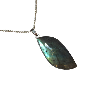 Labradorit Anhänger 925 Silber Edelstein Kette