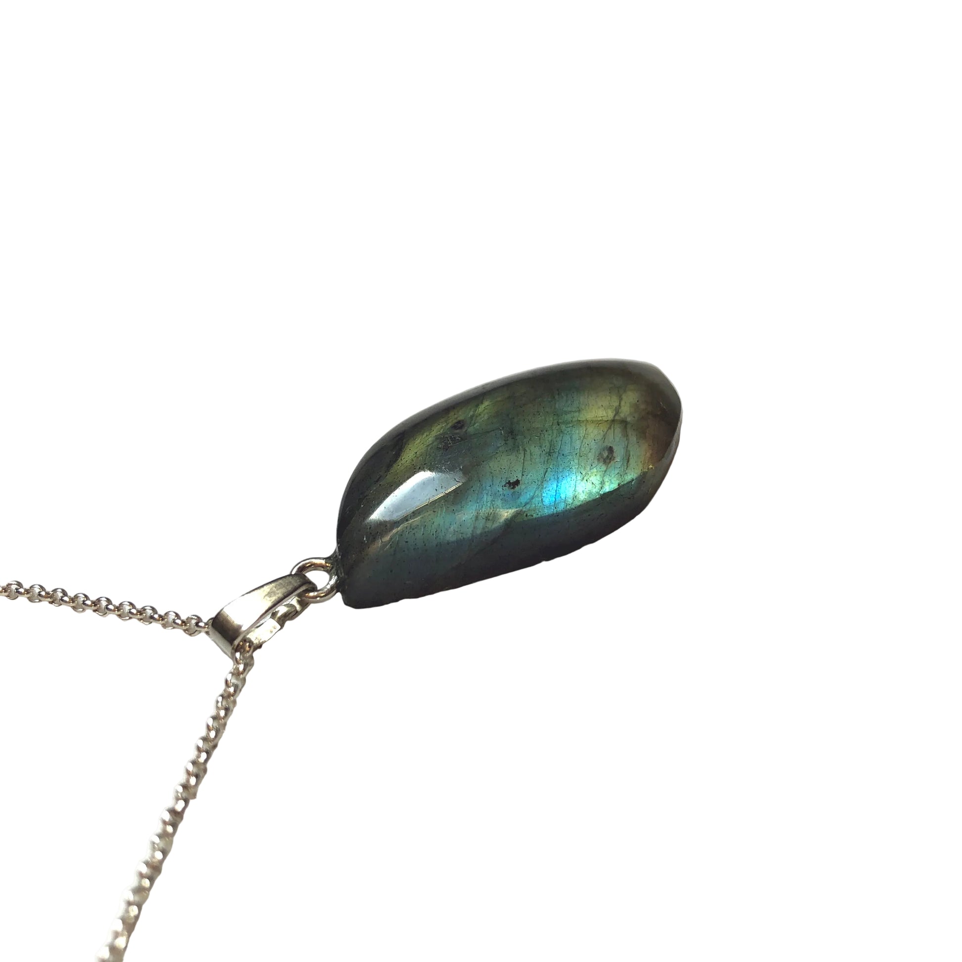 Labradorit Anhänger 925 Silber Edelstein Kette