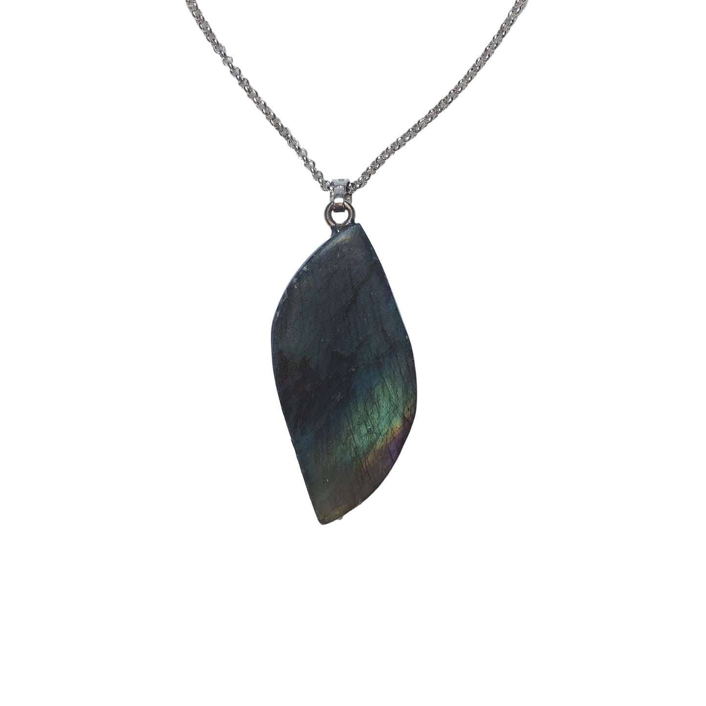 Labradorit Anhänger 925 Silber Edelstein Kette