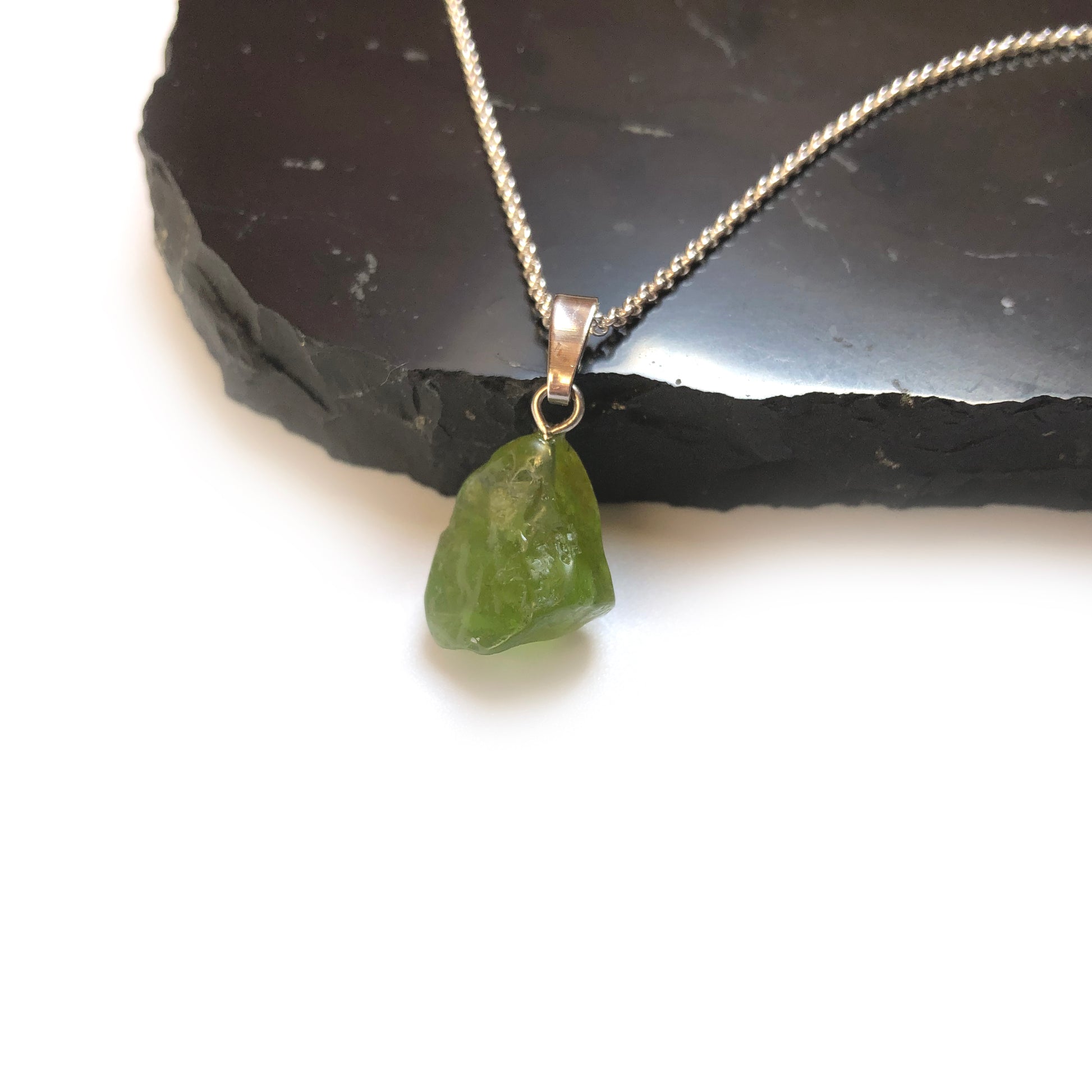 Peridot Anhänger 925 Silber Edelstein Kette