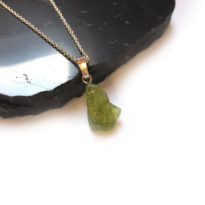 Peridot Anhänger 925 Silber Edelstein Kette