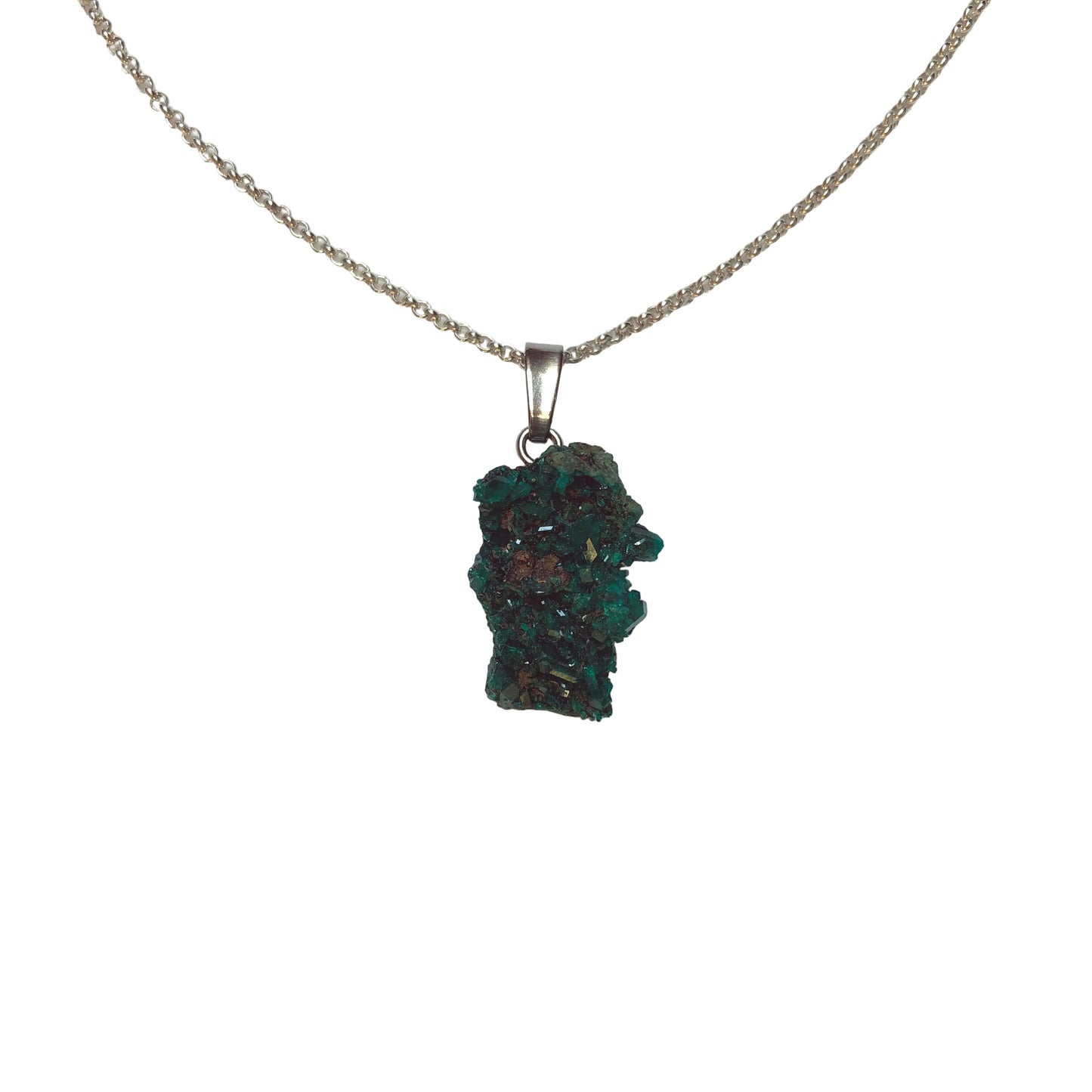 Dioptas Anhänger 925 Silber Edelstein Kette