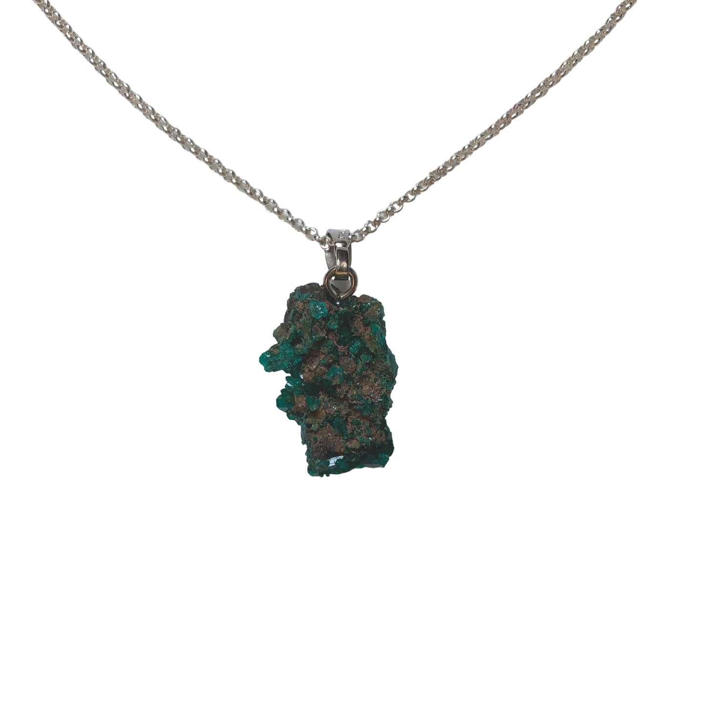 Dioptas Anhänger 925 Silber Edelstein Kette