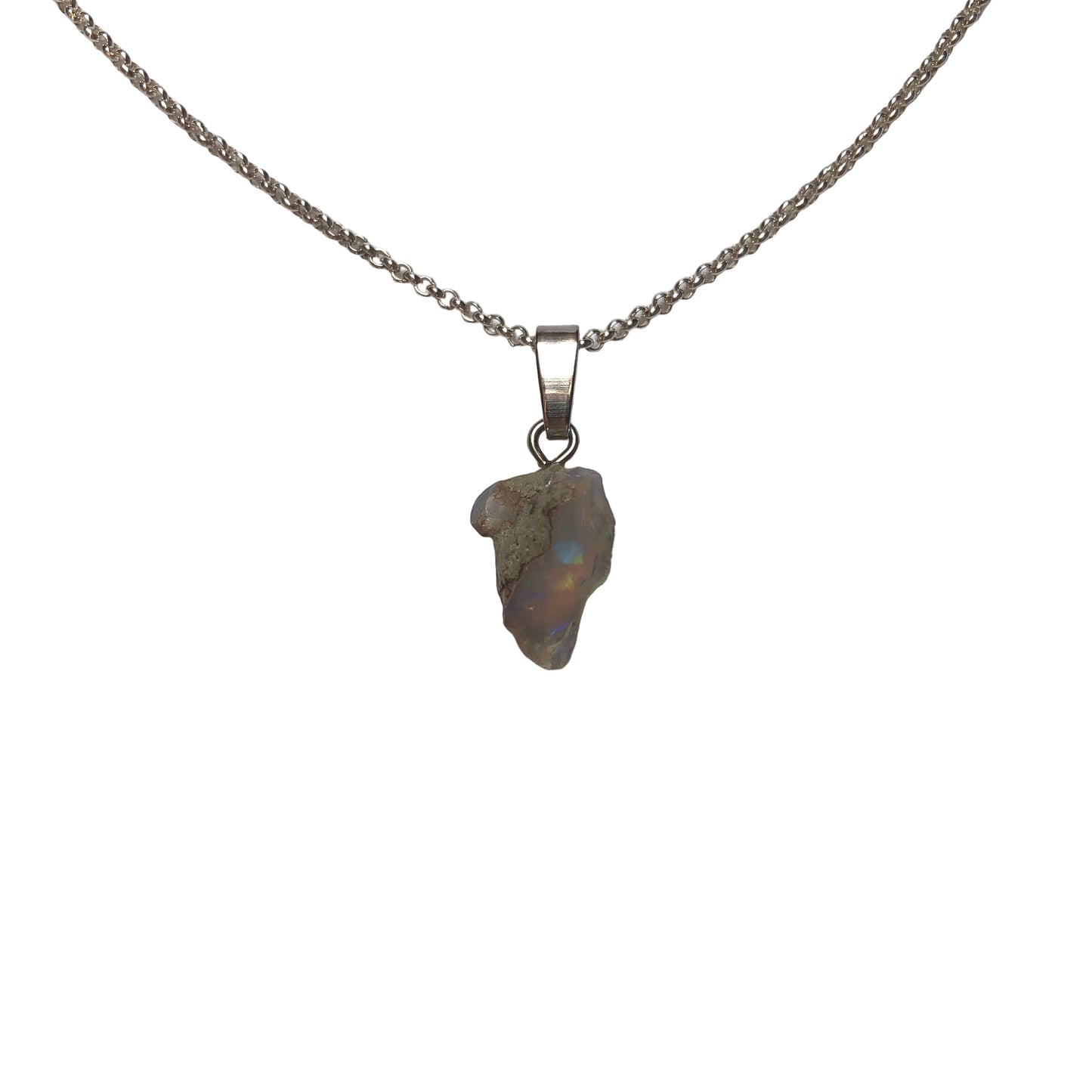 Opal Anhänger 925 Silber Edelstein Kette
