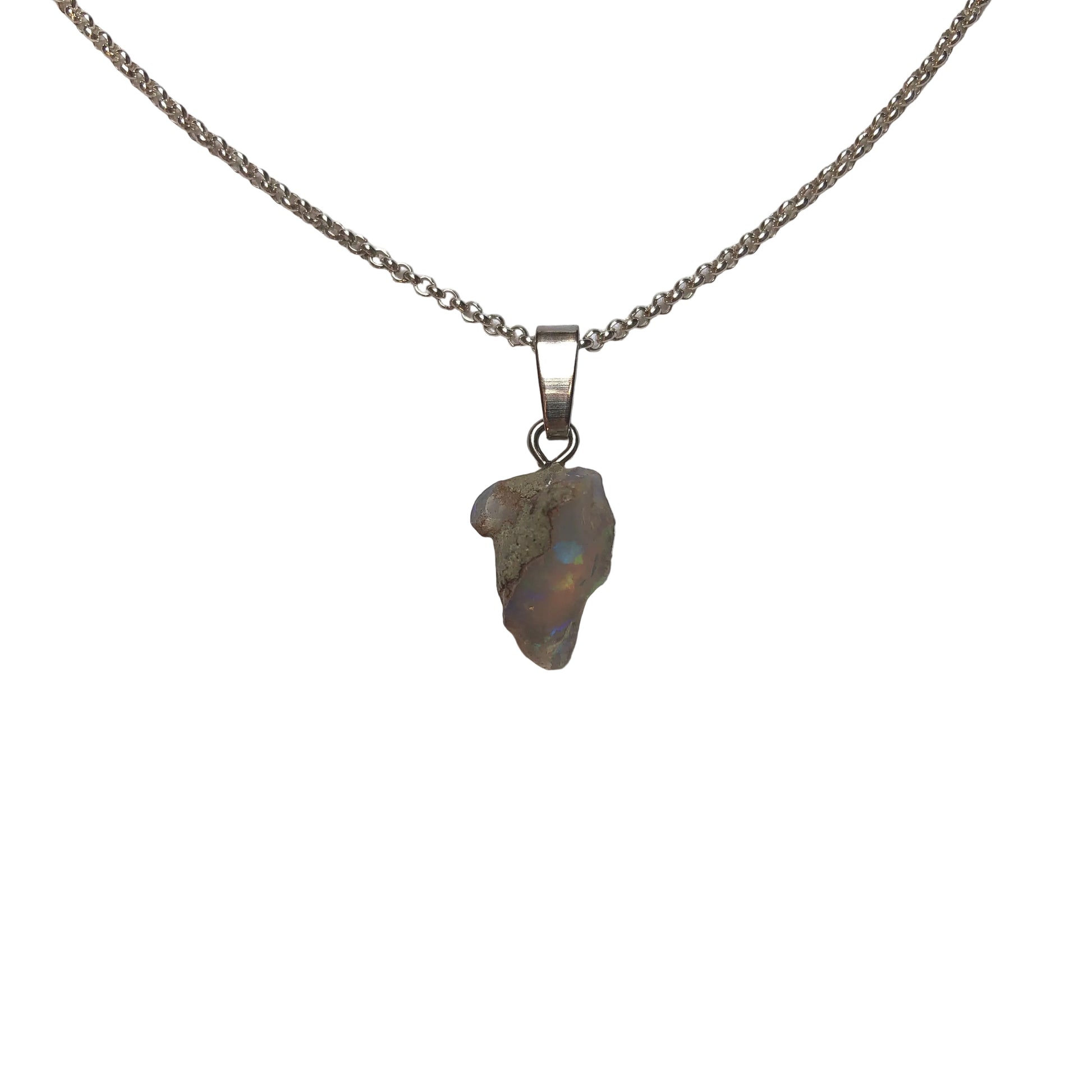 Opal Anhänger 925 Silber Edelstein Kette