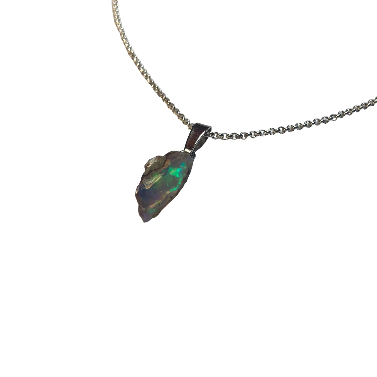 Opal Anhänger 925 Silber Edelstein Kette