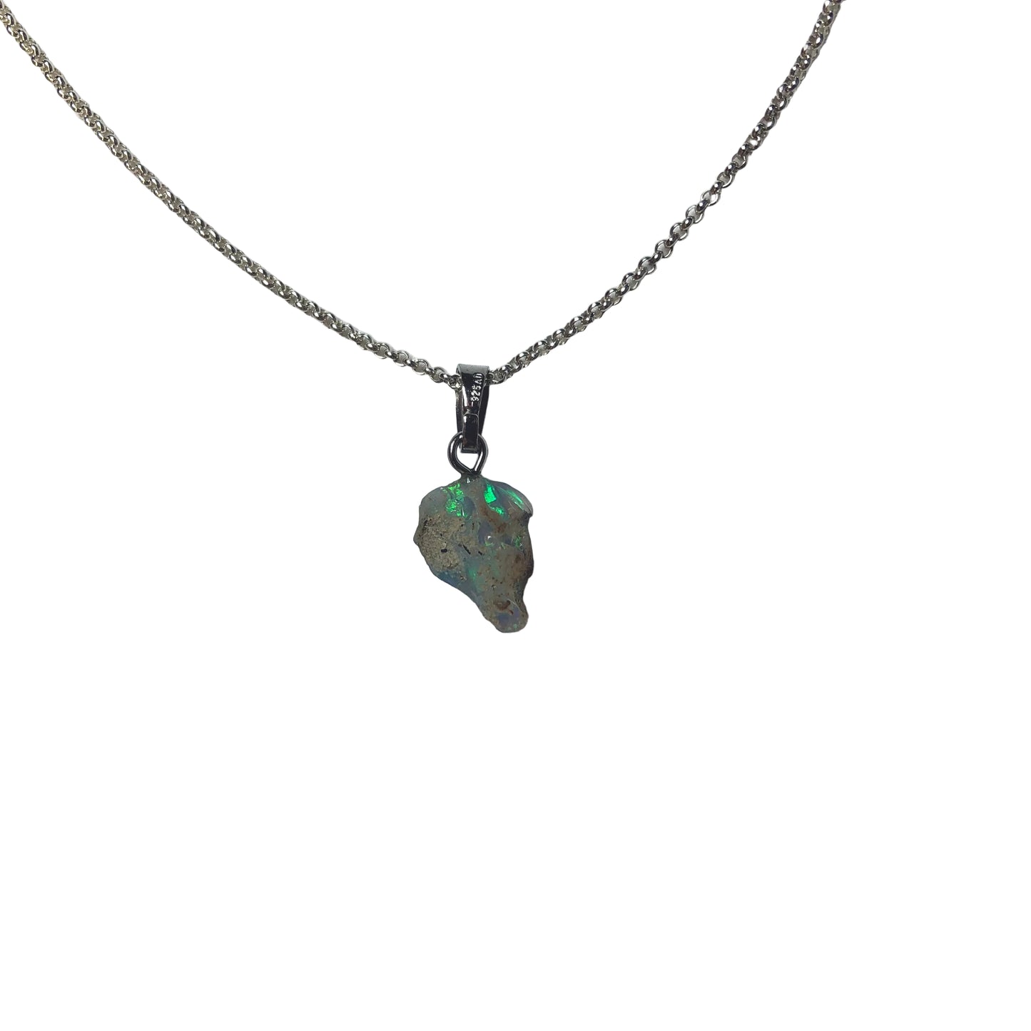 Opal Anhänger 925 Silber Edelstein Kette
