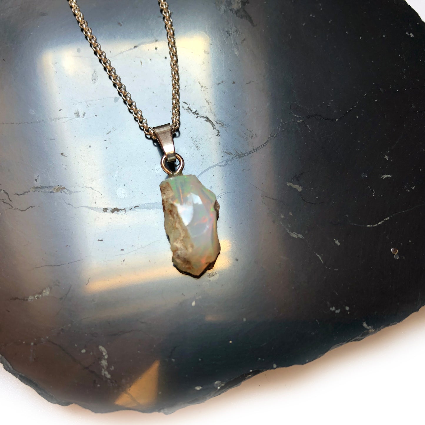 Opal Anhänger 925 Silber Edelstein Kette