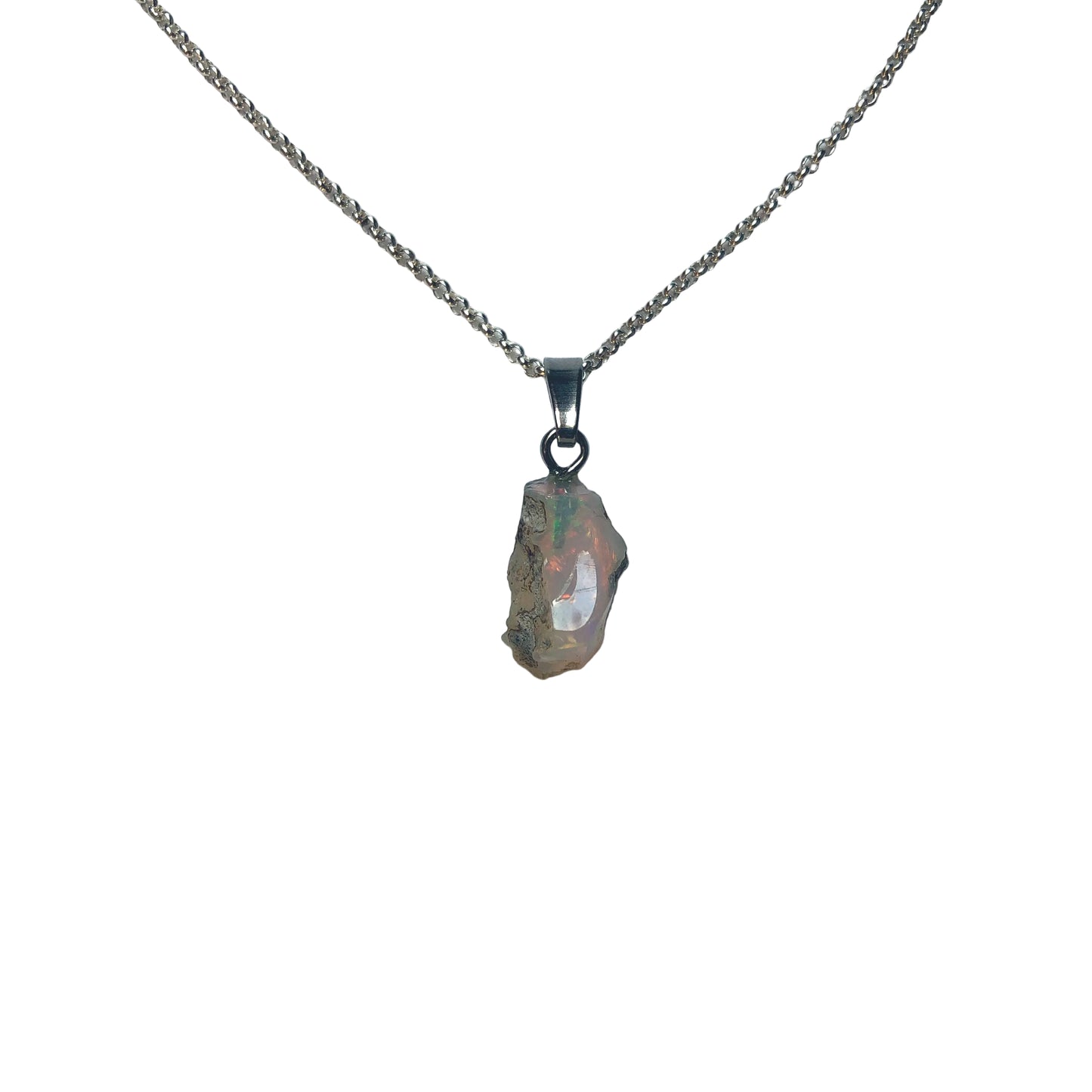 Opal Anhänger 925 Silber Edelstein Kette
