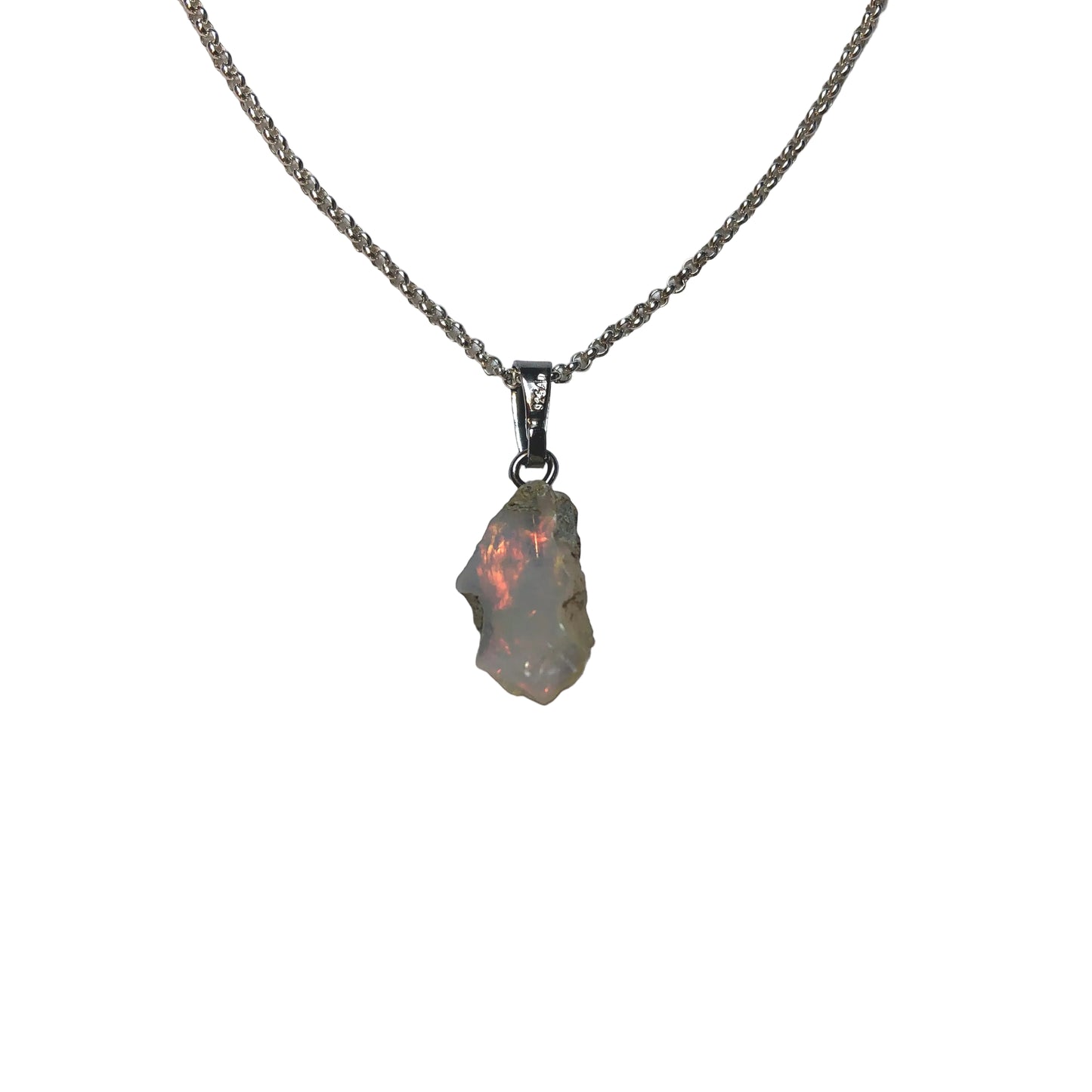 Opal Anhänger 925 Silber Edelstein Kette