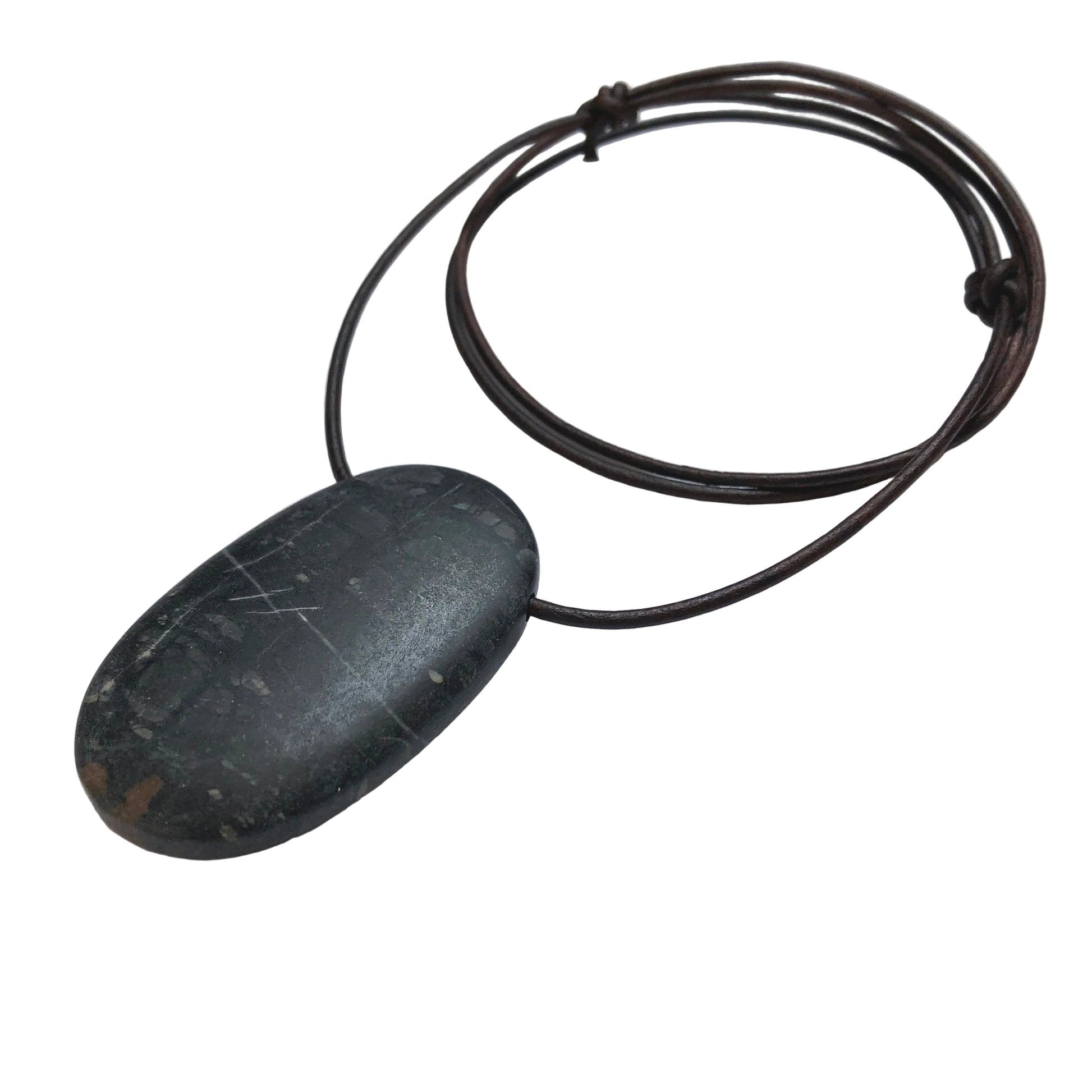Picasso Jaspis Edelstein Kette mit Lederband