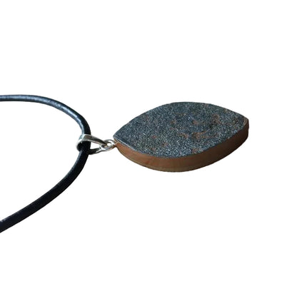 Kristallisierter Hämatit Anhänger 925 Silber Edelstein Kette