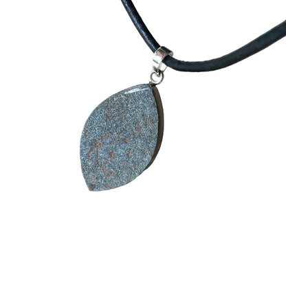 Kristallisierter Hämatit Anhänger 925 Silber Edelstein Kette