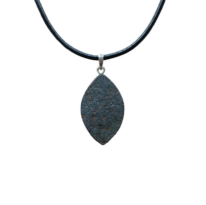 Kristallisierter Hämatit Anhänger 925 Silber Edelstein Kette
