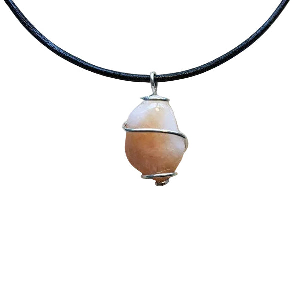 Aprikosen Achat Anhänger 925 Silber Edelstein Kette