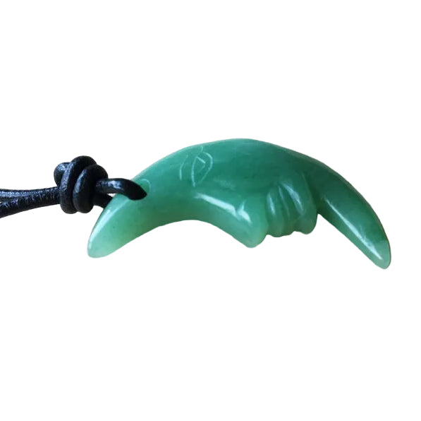 grüner Aventurin Mond Edelstein Kette mit Lederband