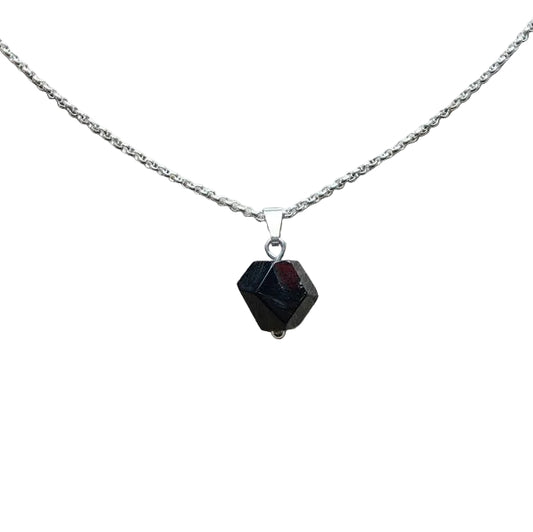 Granat Kristall Anhänger 925 Silber Edelstein Kette