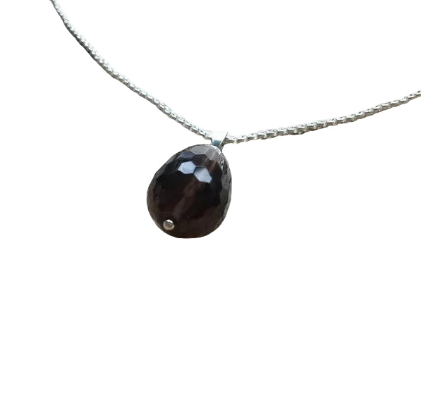 Rauchquarz Anhänger 925 Silber Edelstein Kette